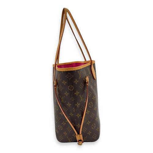 Louis Vuitton Neverfull Tote Bag MM Brown in Monogram Coated Canvas, Gold hardware_7