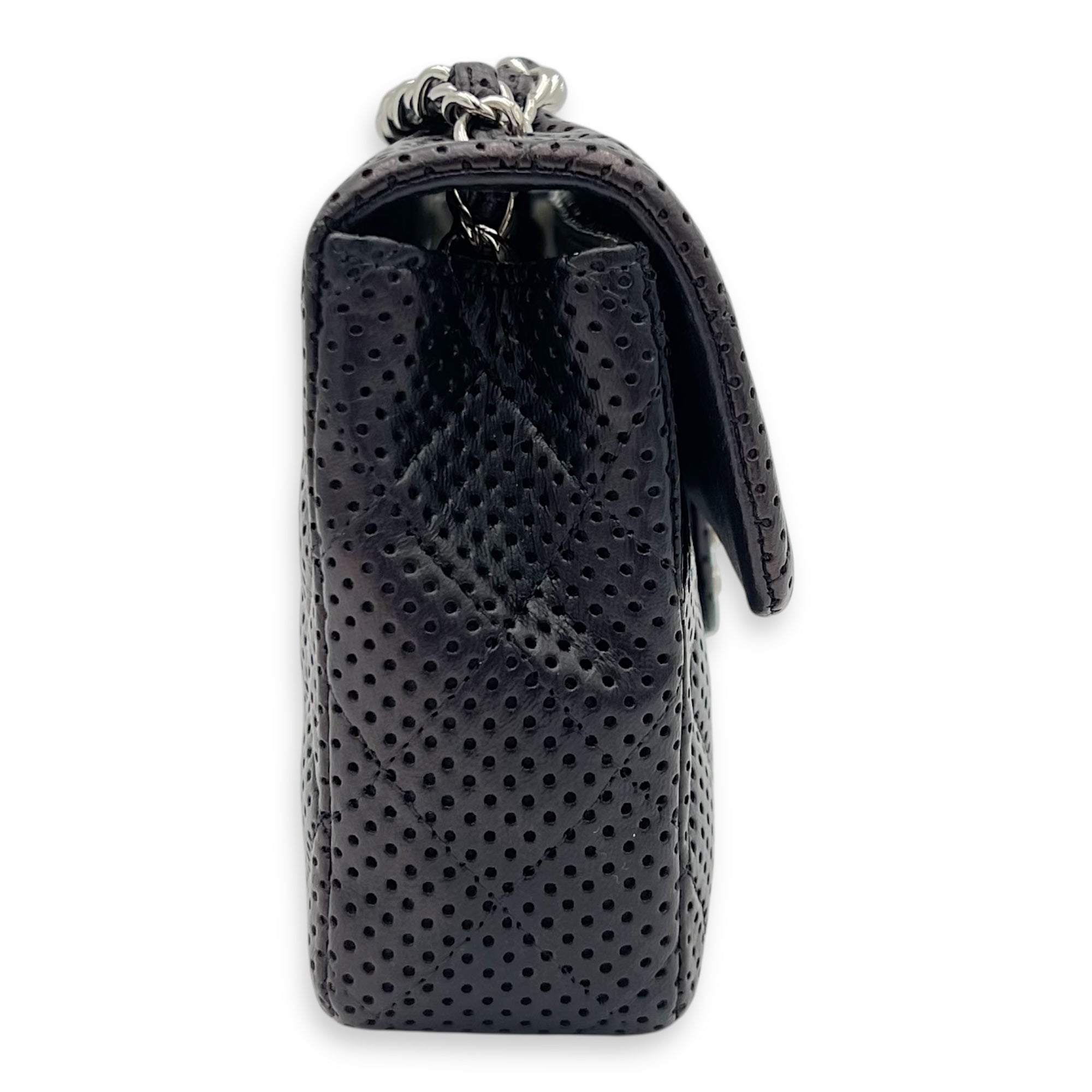 Chanel East West Black Shoulder Bag in Calfskin, Silver hardware_9