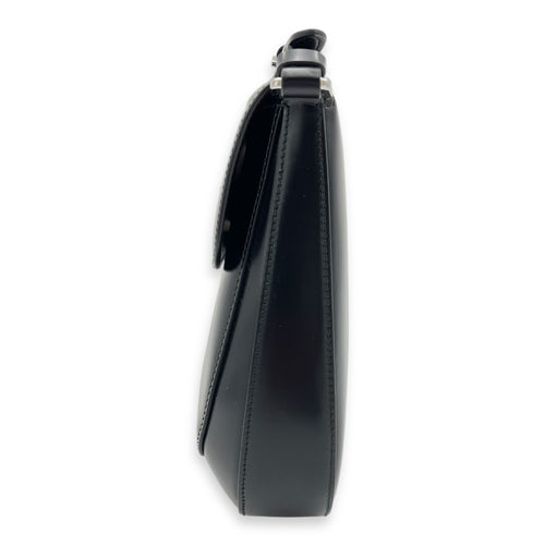 Prada Cleo Shoulder Bag Black in Calfskin, Silver hardware_11