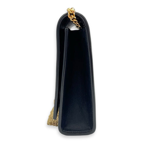 Saint Laurent Kate Crossbody Bag Black in Calfskin, Gold hardware_11