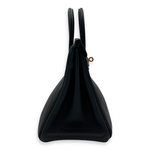 Hermès Birkin Noir Top Handle Bag in Togo & Lizard, Gold hardware_3