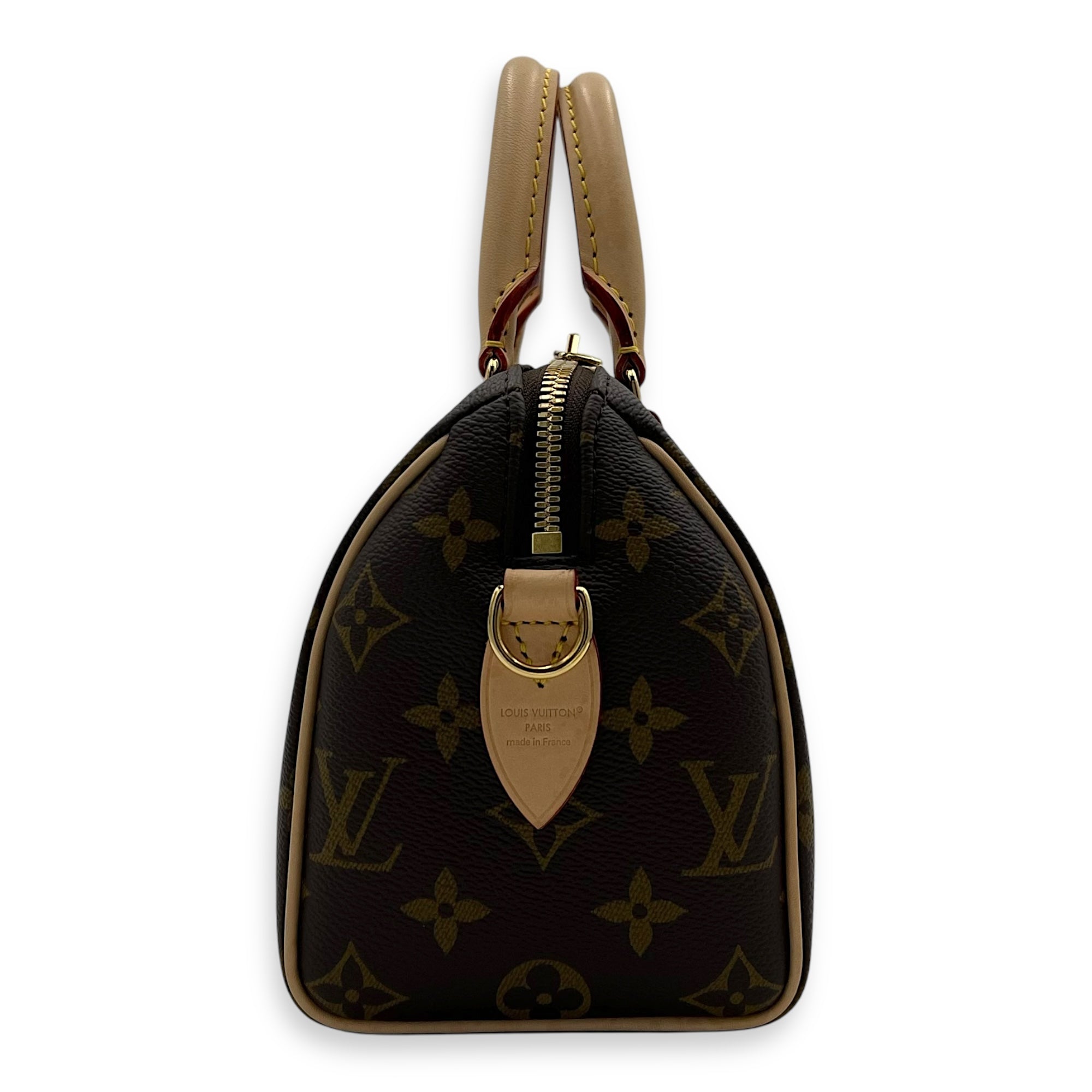 Louis Vuitton Speedy Bandouliere Top Handle Bag 20 Brown in Monogram Coated Canvas, Gold hardware_3