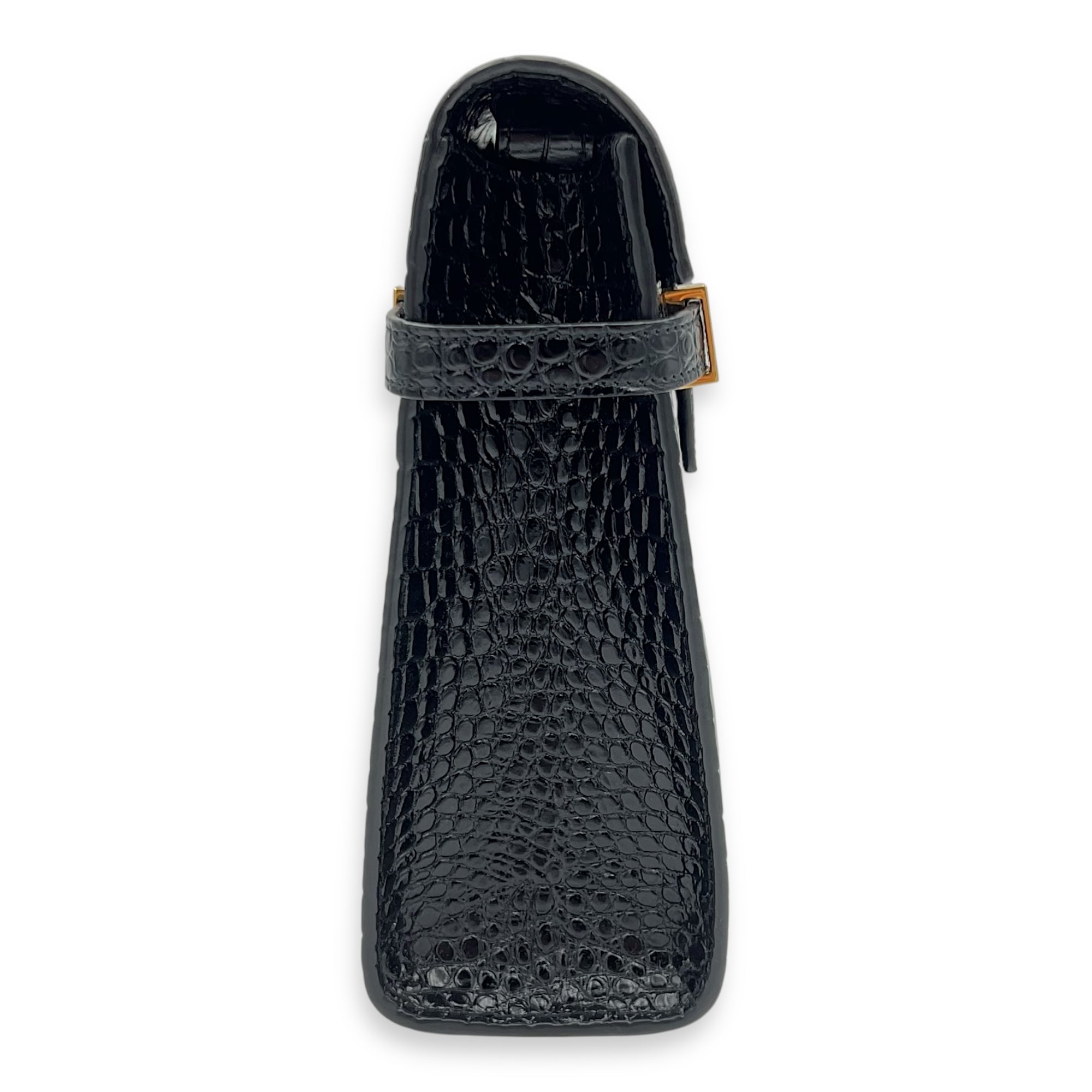 Saint Laurent Manhattan Crossbody Bag Medium Black in Calfskin, Gold hardware_5