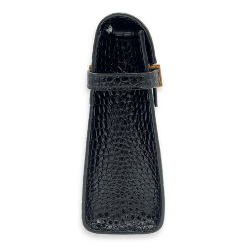 Saint Laurent Manhattan Crossbody Bag Medium Black in Calfskin, Gold hardware_5