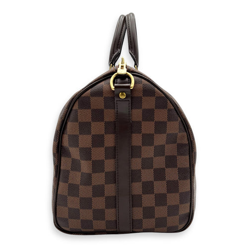 Louis Vuitton Speedy 35 Brown Top Handle Bag in Coated Canvas, Gold hardware_15