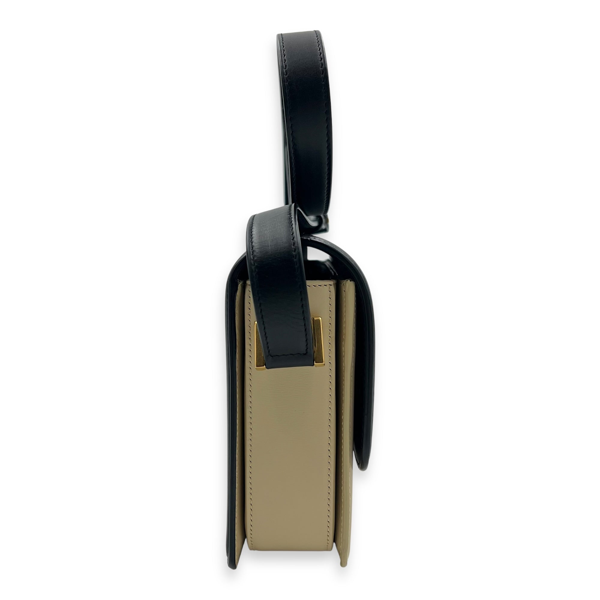 Saint Laurent Solferino Shoulder Bag Black & White in Calfskin, Gold hardware_3