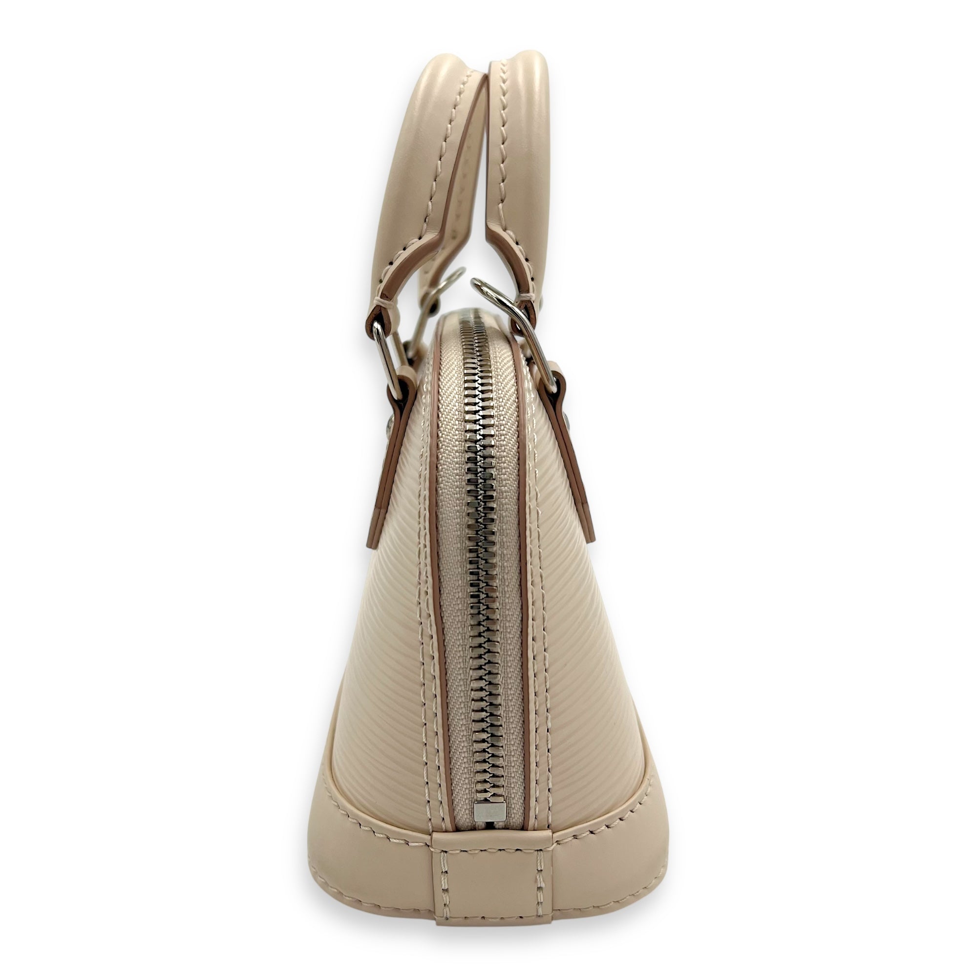 Louis Vuitton Alma Top Handle Bag Nano White in Epi Leather, Silver hardware_3
