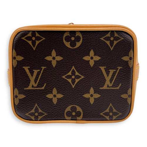Louis Vuitton Noe Bucket Bag Nano Brown in Monogram Coated Canvas, Gold hardware_5