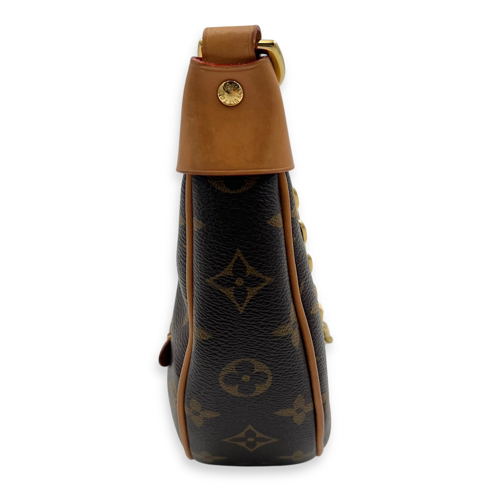 Louis Vuitton Looping Shoulder Bag Brown in Monogram Coated Canvas, Gold hardware_3