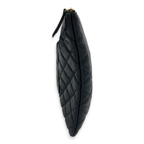 Chanel Classic Pouch Black in Lambskin, Gold hardware_3