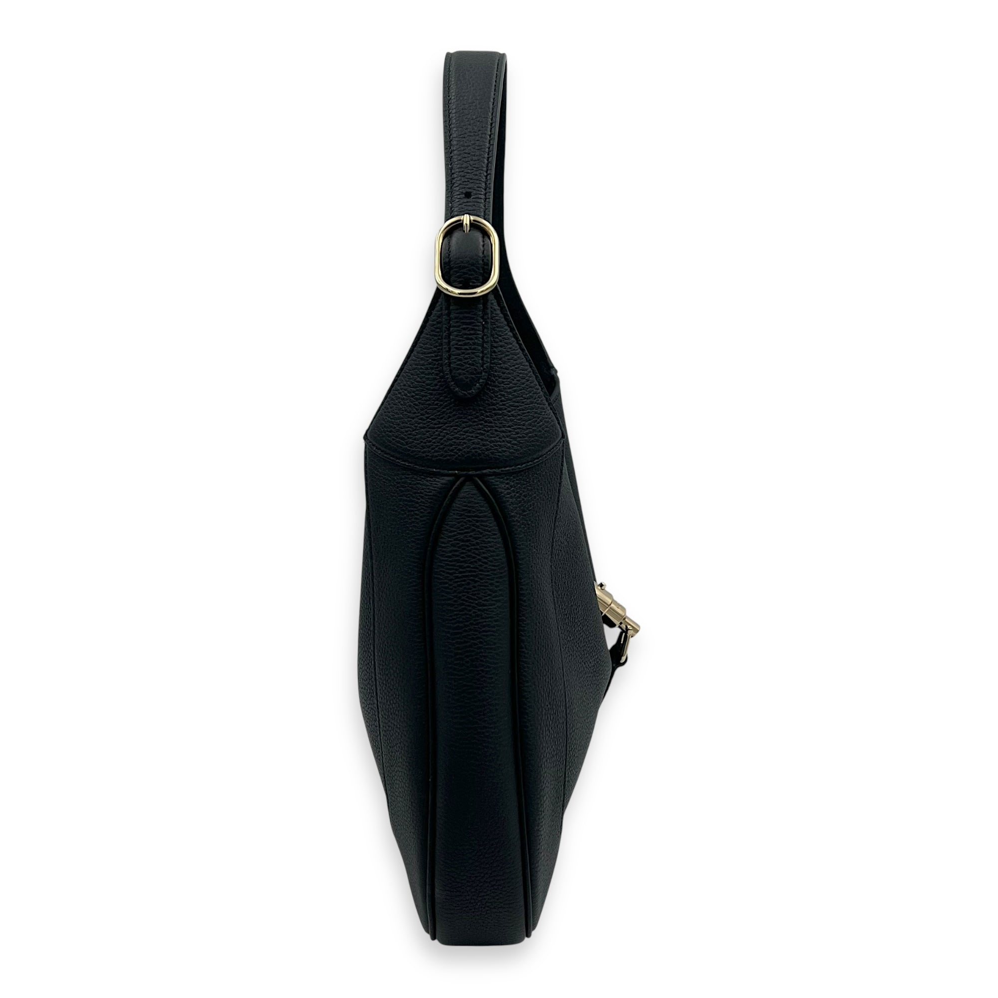 Gucci Jackie 1961 Shoulder Bag Black in Calfskin, Gold hardware_3