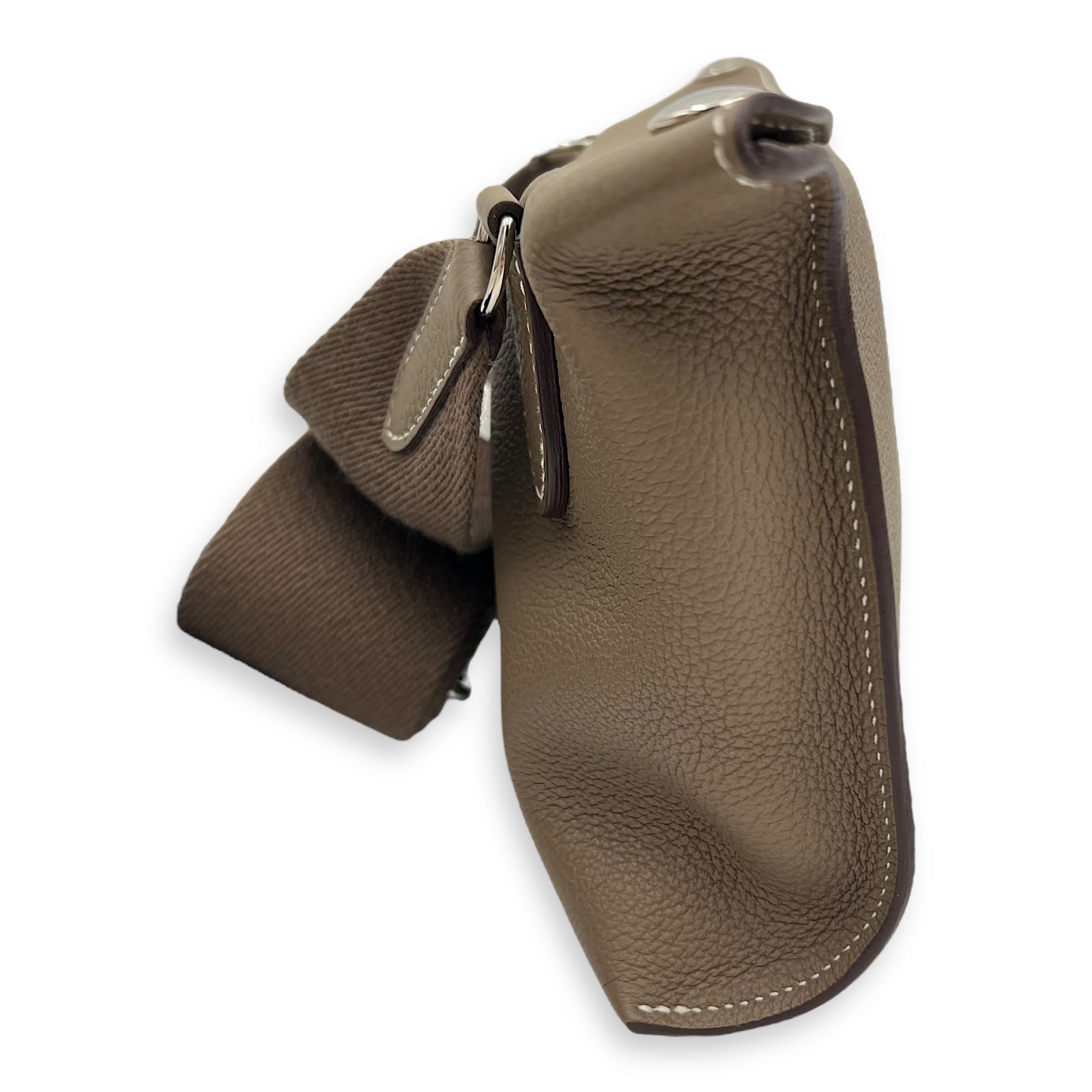 Hermès Videpoches Etoupe Crossbody Bag in Togo, Palladium hardware_6