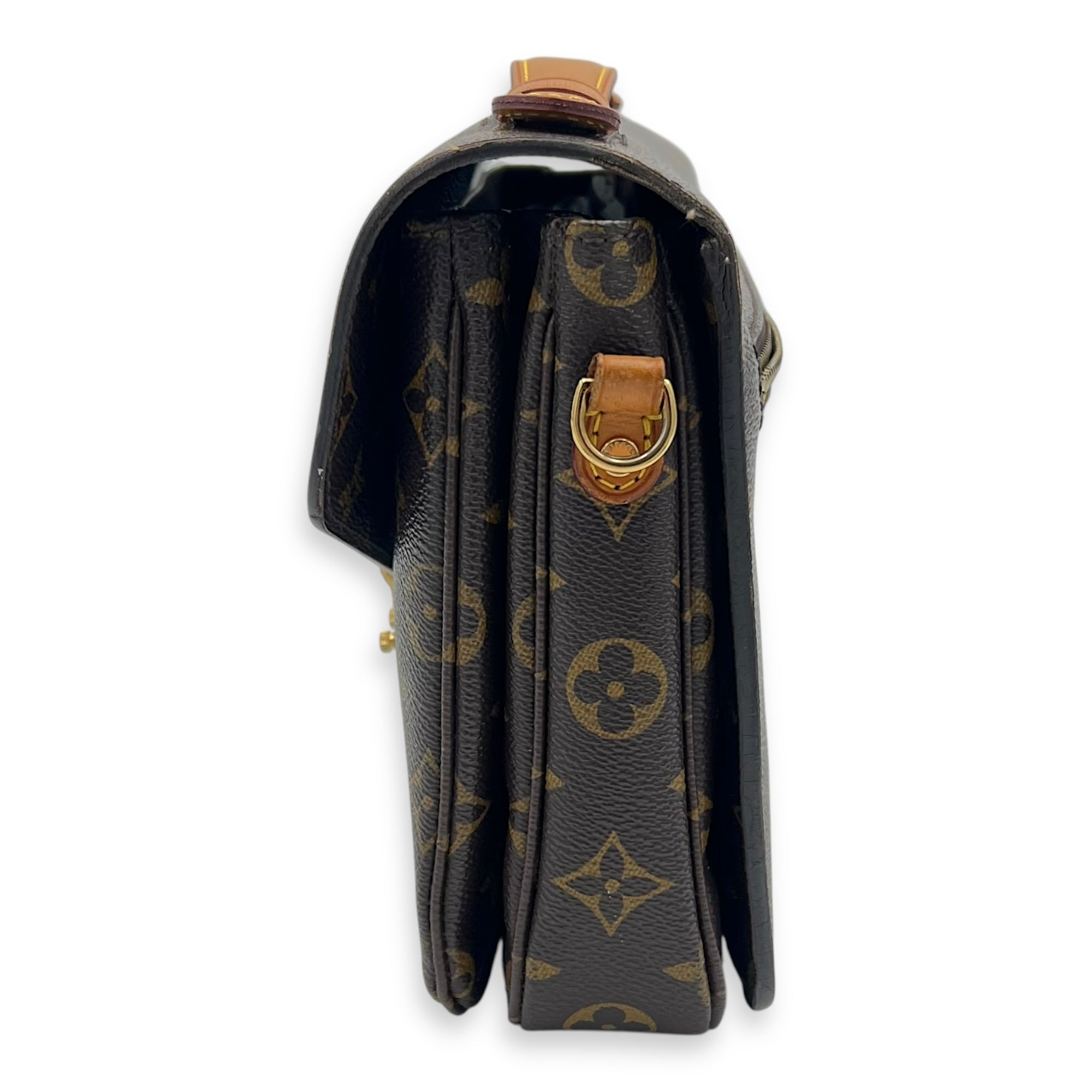 Louis Vuitton Metis Crossbody Bag Brown in Monogram Coated Canvas, Gold hardware_8