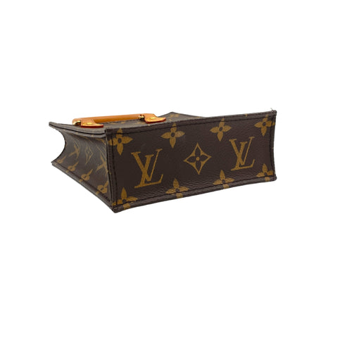 Sac Plat Top handle Bag in Monogram Coated Canvas   Gold hardware