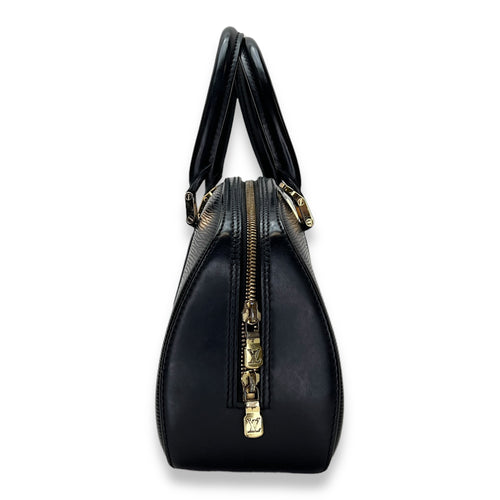 Jasmine Black Top Handle Bag in Epi Leather, Gold hardware