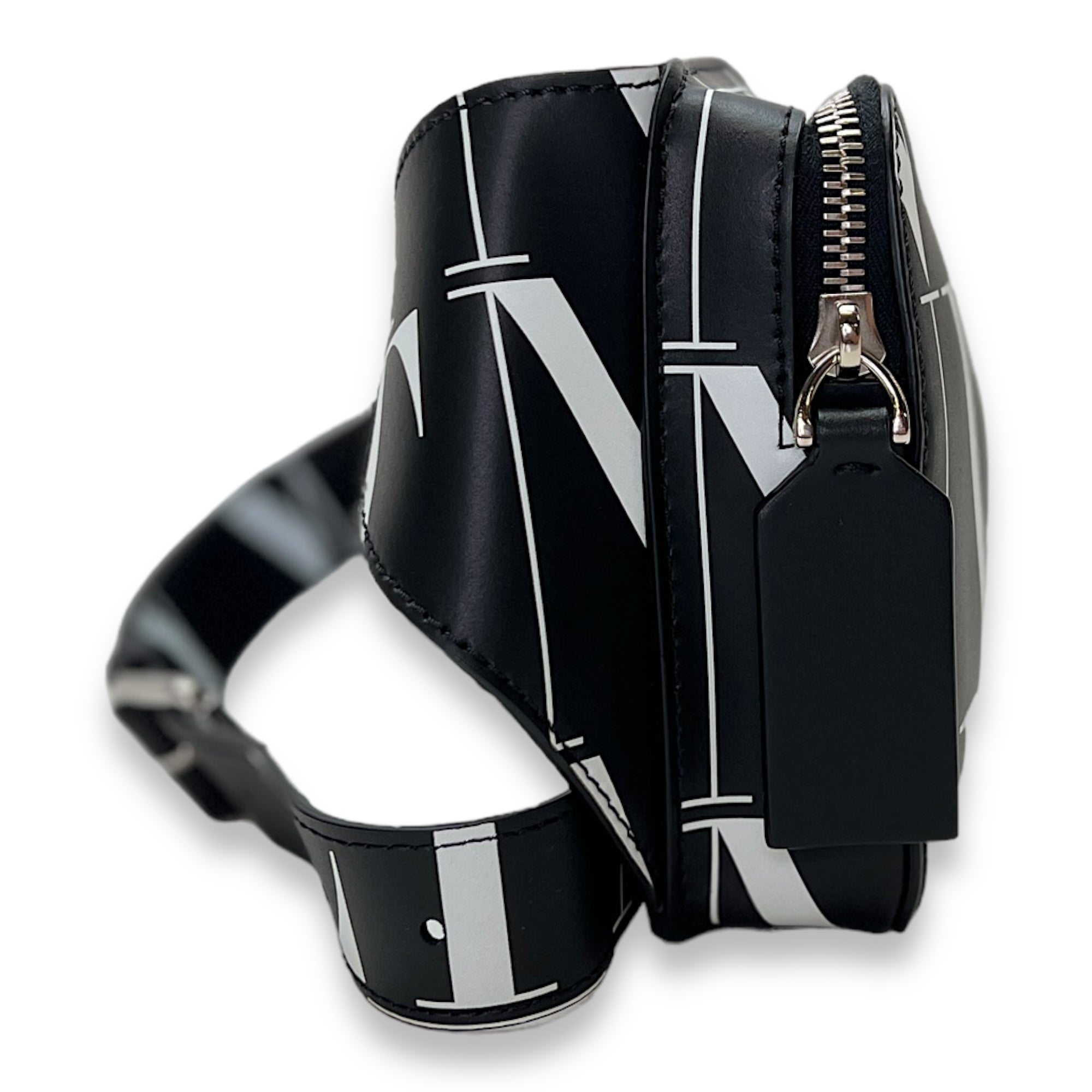 Allover VLT Belt Bag  Black in Calfskin , Silver Hardware