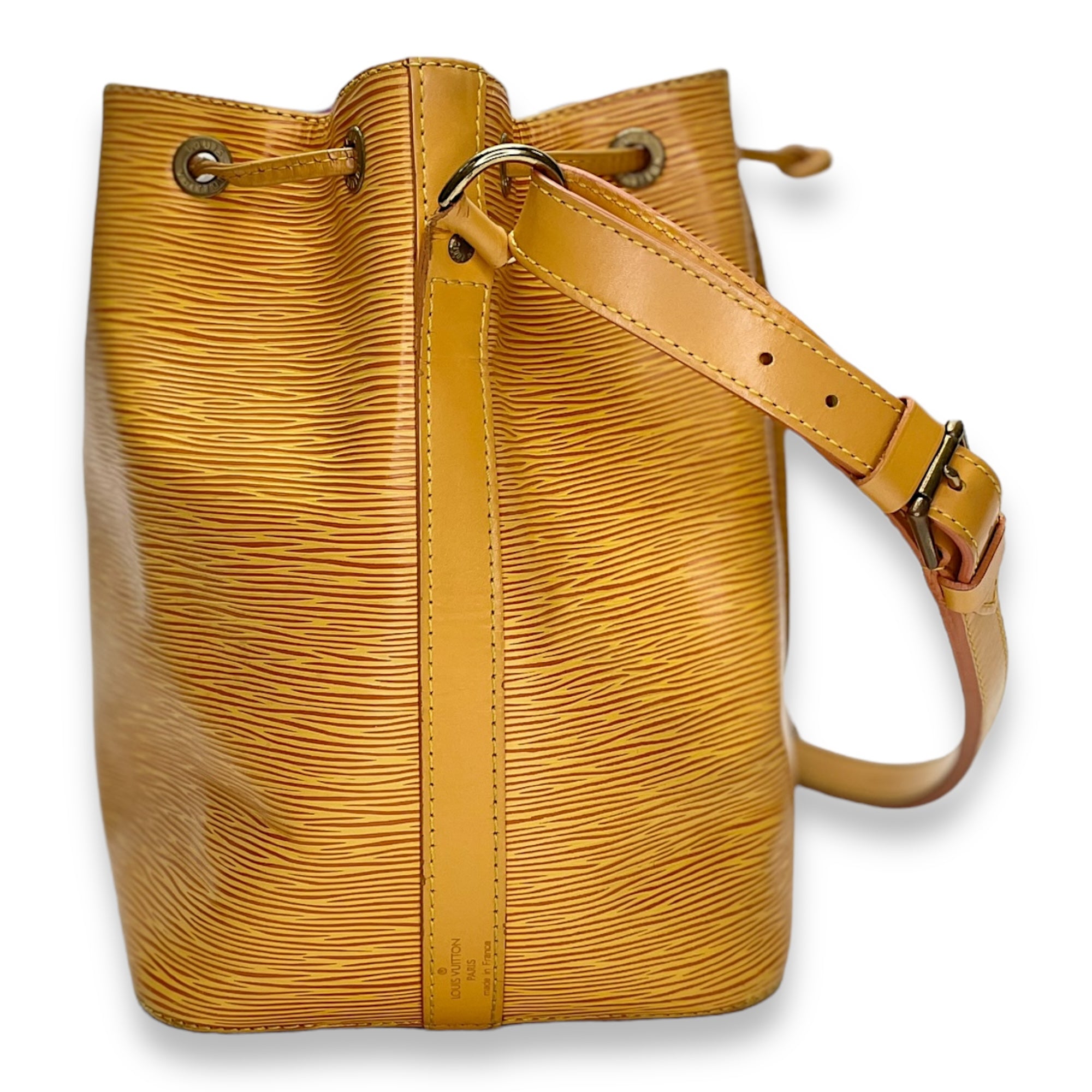 Noe Bucket Bag Petit Yellow in Epi Leather , Gold Hardware