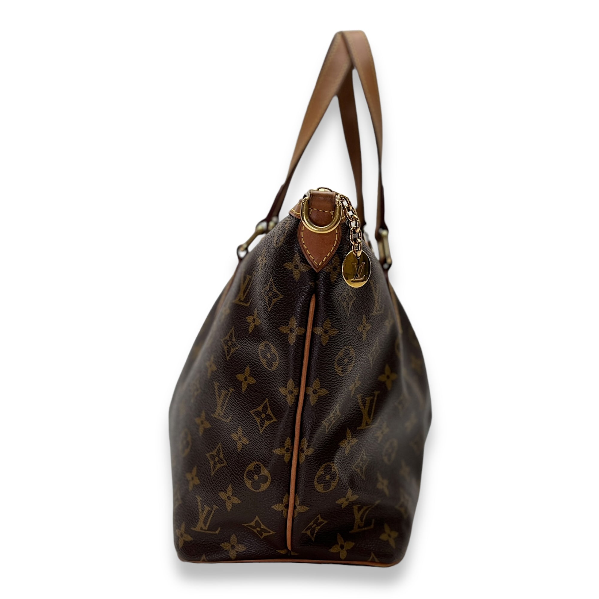 Palermo Top Handle Bag  Brown in Monogram Coated Canvas , Gold Hardware