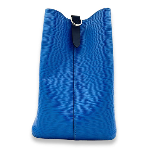 NeoNoe MM Blue Bucket Bag in Epi Leather, Silver hardware