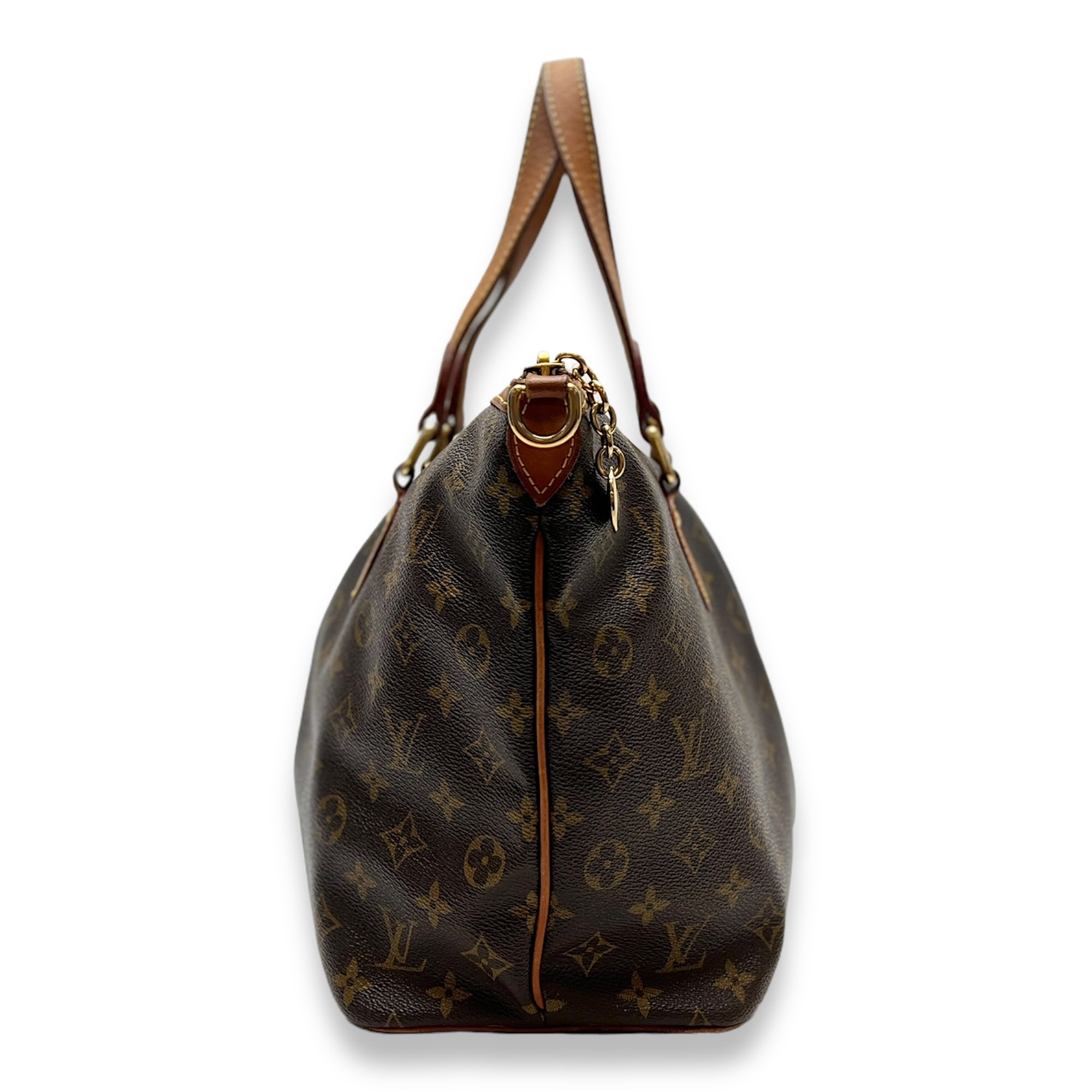 Palermo Top handle Bag  Brown in Monogram Coated Canvas , Gold Hardware