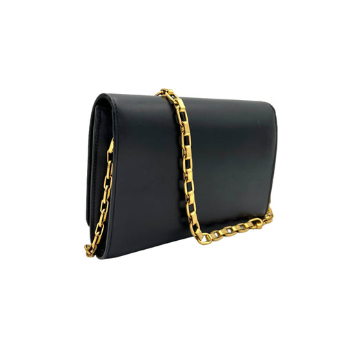 Louise Crossbody Bag  Black in Calfskin , Gold Hardware