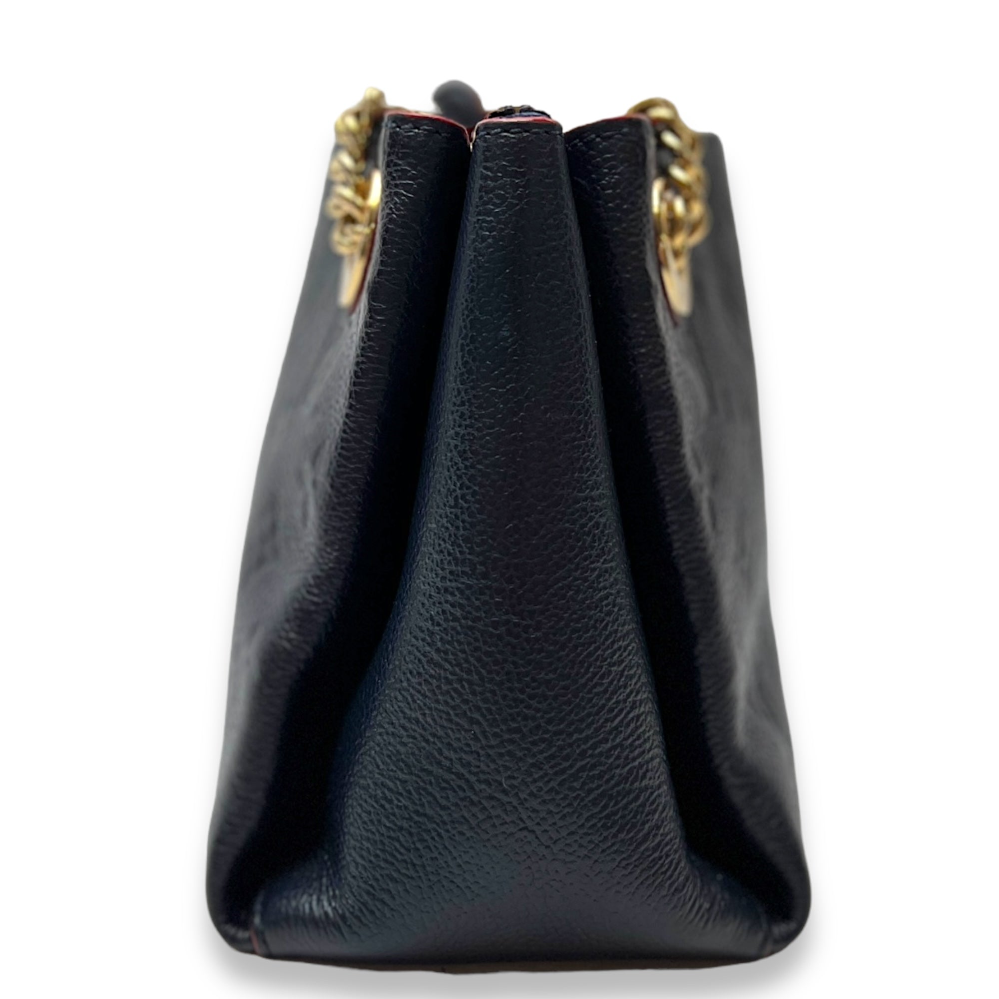 Surene BB Navy Shoulder Bag in Monogram Empreinte Leather, Gold hardware