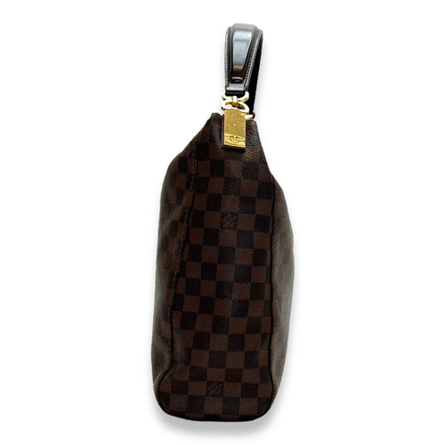 Portobello Damier Ebene Brown Shoulder Bag in Coated Canvas, Gold hardware