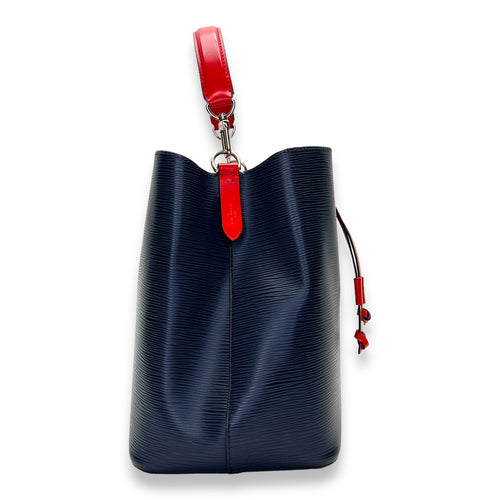 NeoNoe MM Navy Bucket Bag in Epi Leather, Silver hardware