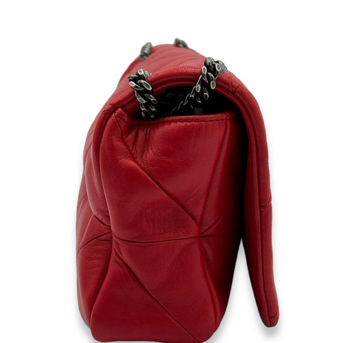 Jamie Medium Red Shoulder Bag in Lambskin, Silver hardware