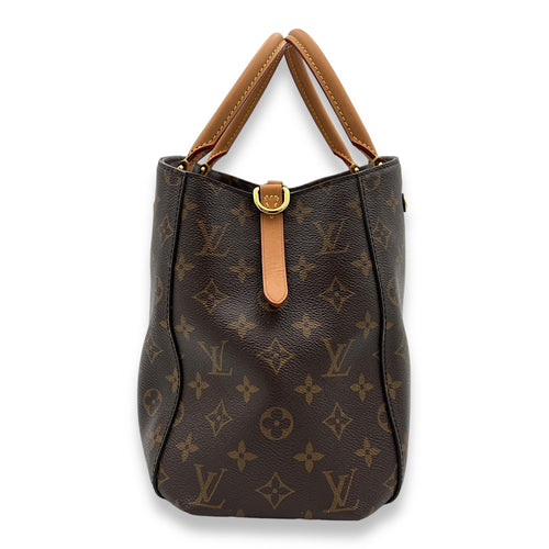 Montaigne Brown Top Handle Bag in Monogram Coated Canvas, Gold hardware