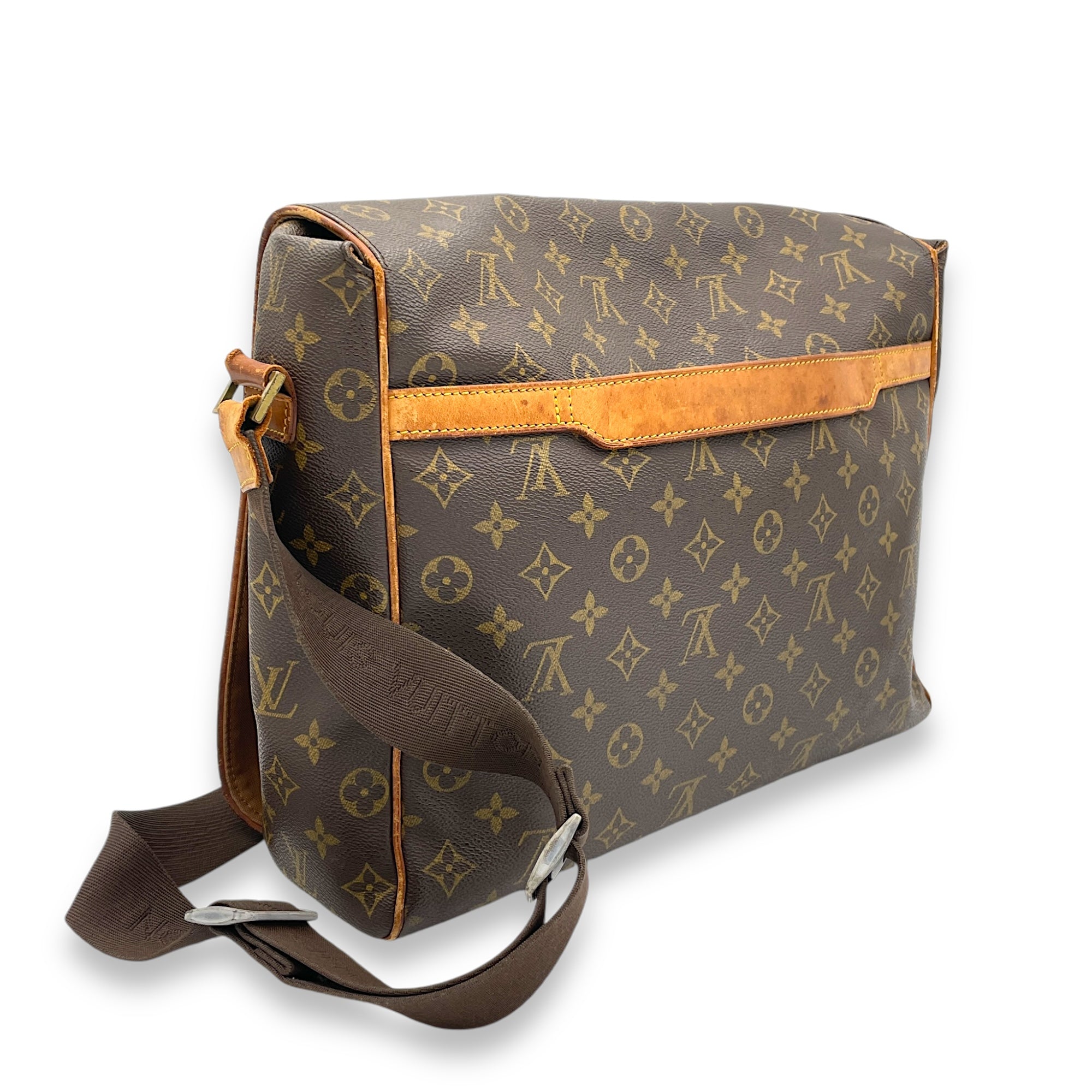 Abbesses Messenger bag in Monogram coated canvas, Gold Hardware