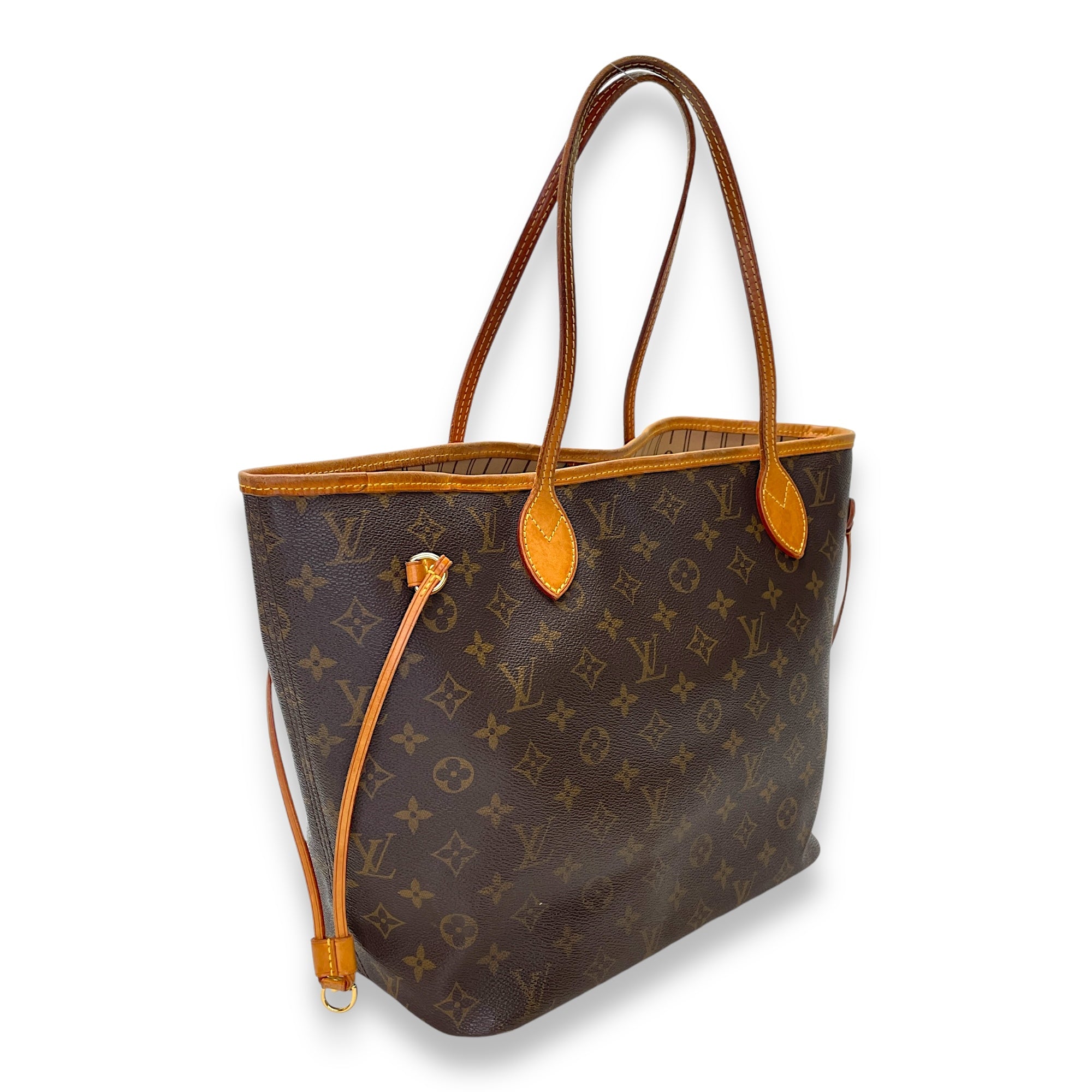 Neverfull MM Tote bag in Monogram coated canvas, Gold Hardware