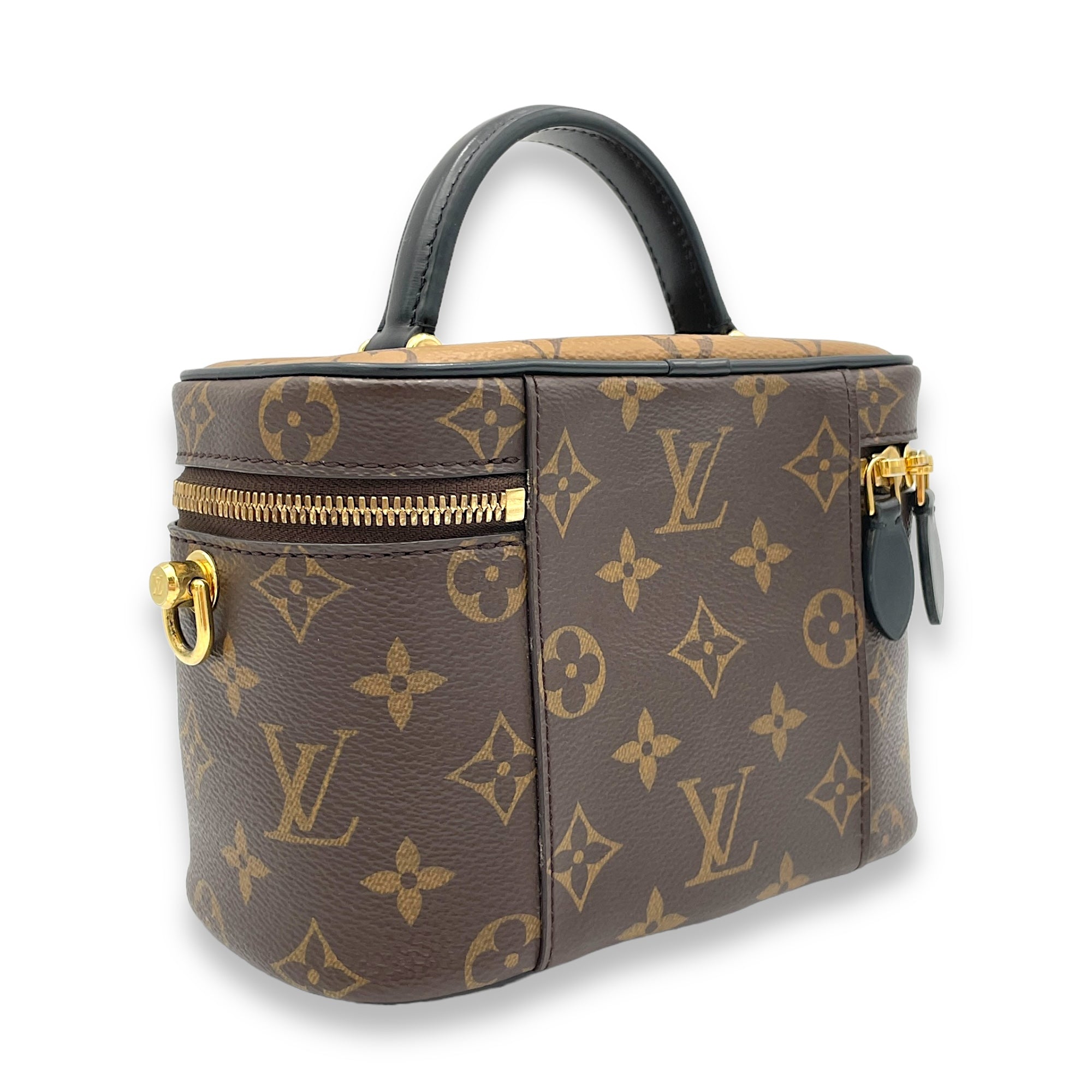 Reverse Vanity Bag PM Brown in Monogram Coated Canvas, Gold hardware