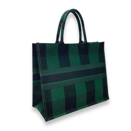 Book Tote Top Handle Bag Large Green in Canvas