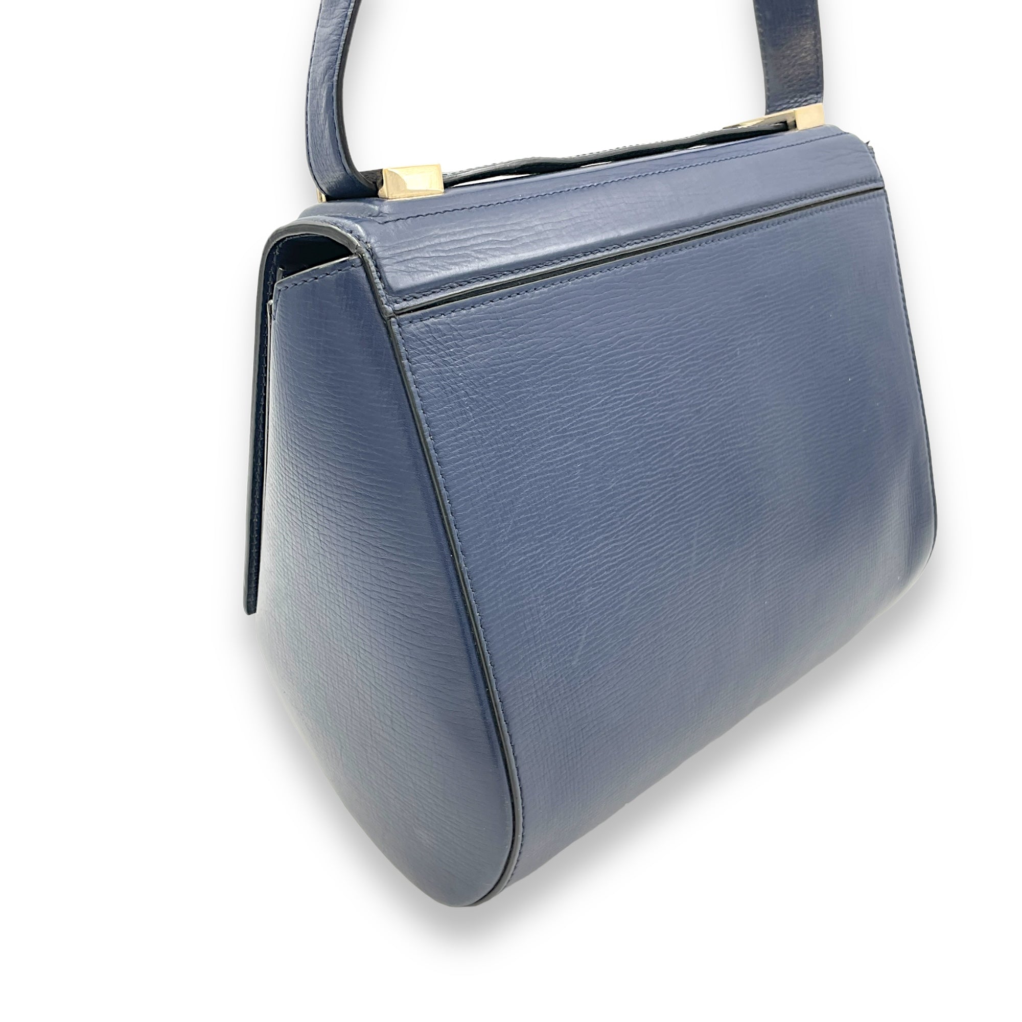 Pandora Navy Crossbody Bag in Calfskin, Gold hardware