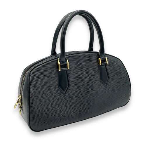 Jasmine Top Handle Bag Black in Epi Leather, Gold hardware