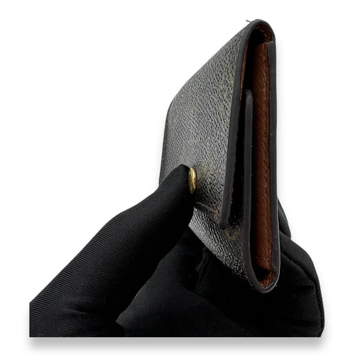 Flap Brown Key Holder in Monogram Coated Canvas, Gold hardware