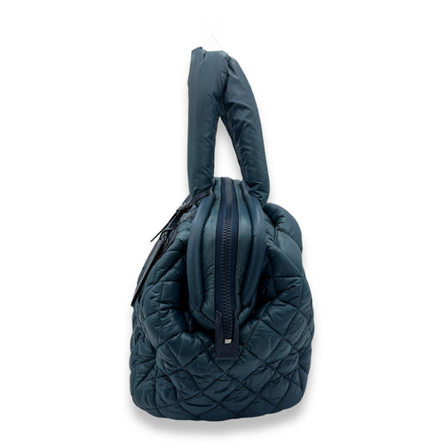 Cocoon Top Handle Bag Blue in Nylon, Gold hardware