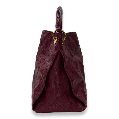 Artsy Top Handle Bag Red in Monogram Empreinte Leather, Gold hardware