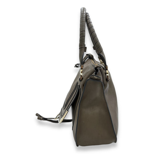 Marcie Shoulder Bag Grey in Calfskin, Light Gold hardware