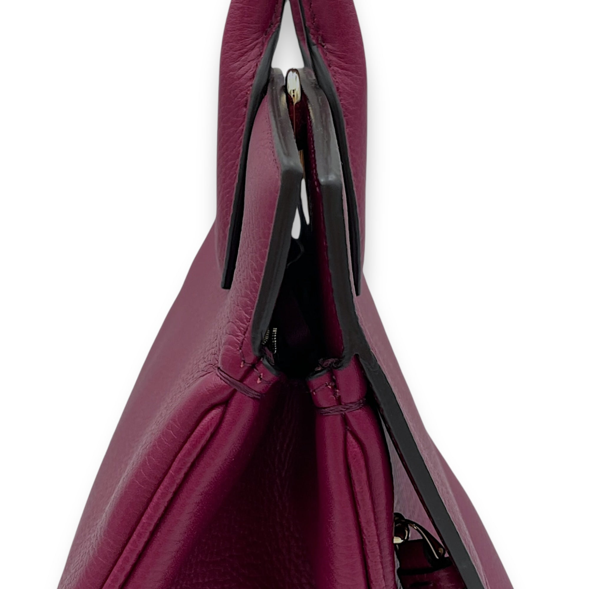 Studio Top Handle Bag Purple in Calfskin, Gold hardware