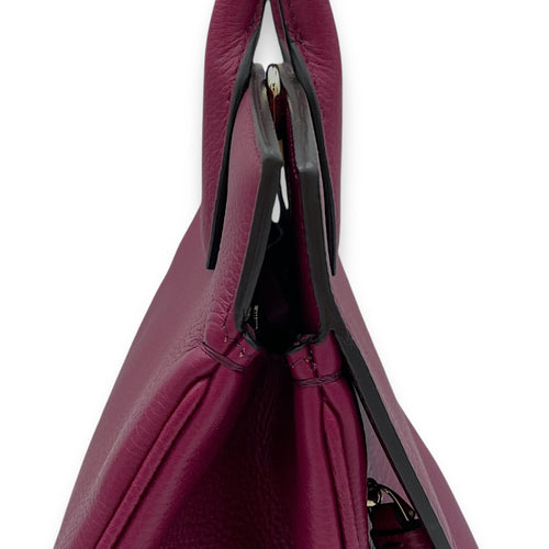 Studio Top Handle Bag Purple in Calfskin, Gold hardware