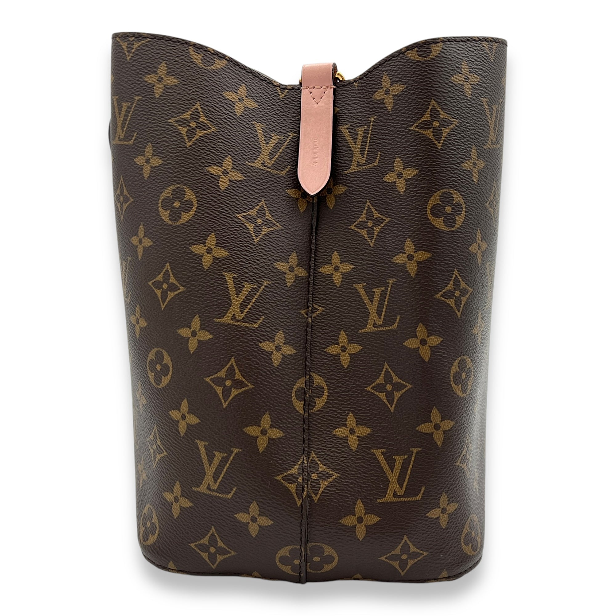 NeoNoe MM Brown Bucket Bag in Monogram Coated Canvas, Gold hardware