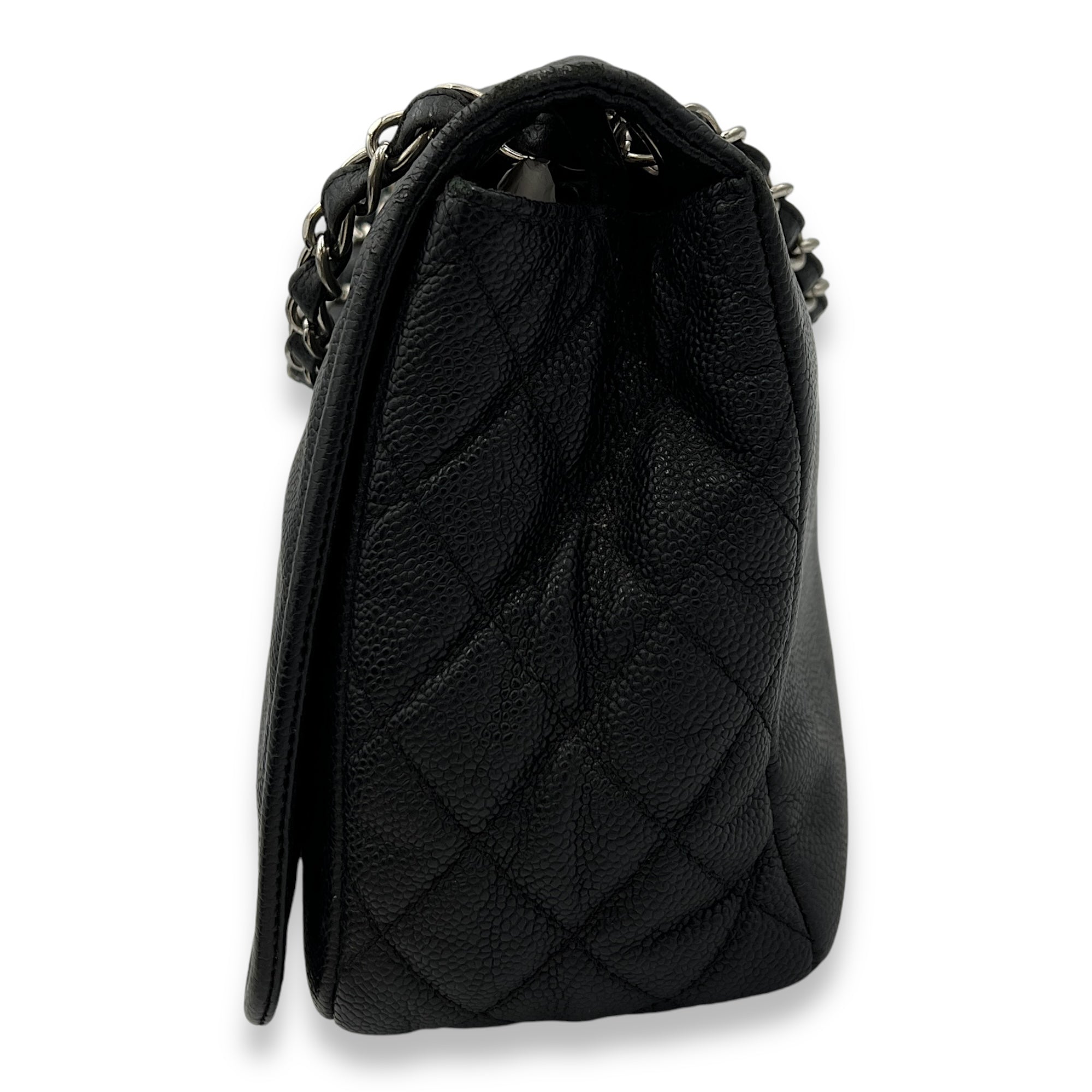 Timeless CC Black Crossbody Bag in Caviar Leather, Silver hardware