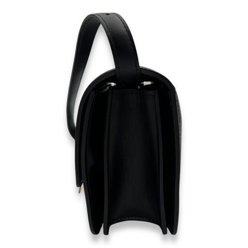 Box Shoulder Bag Mini Black in Calfskin, Gold hardware