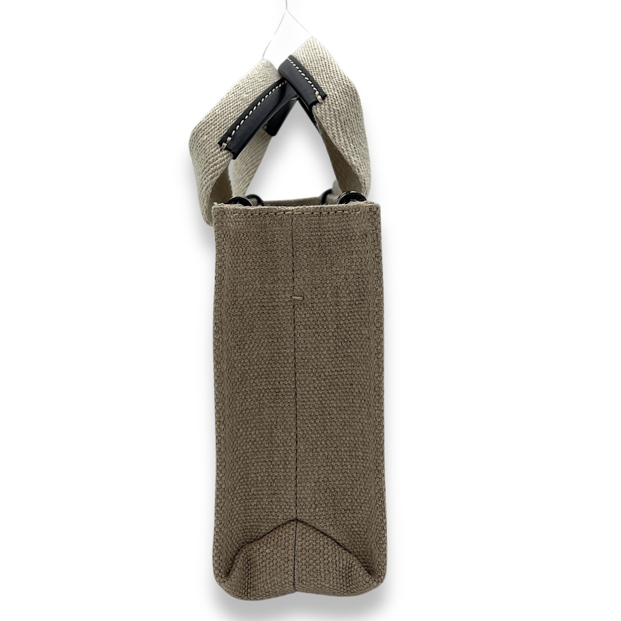 Woody Mini Brown Top Handle Bag in Canvas