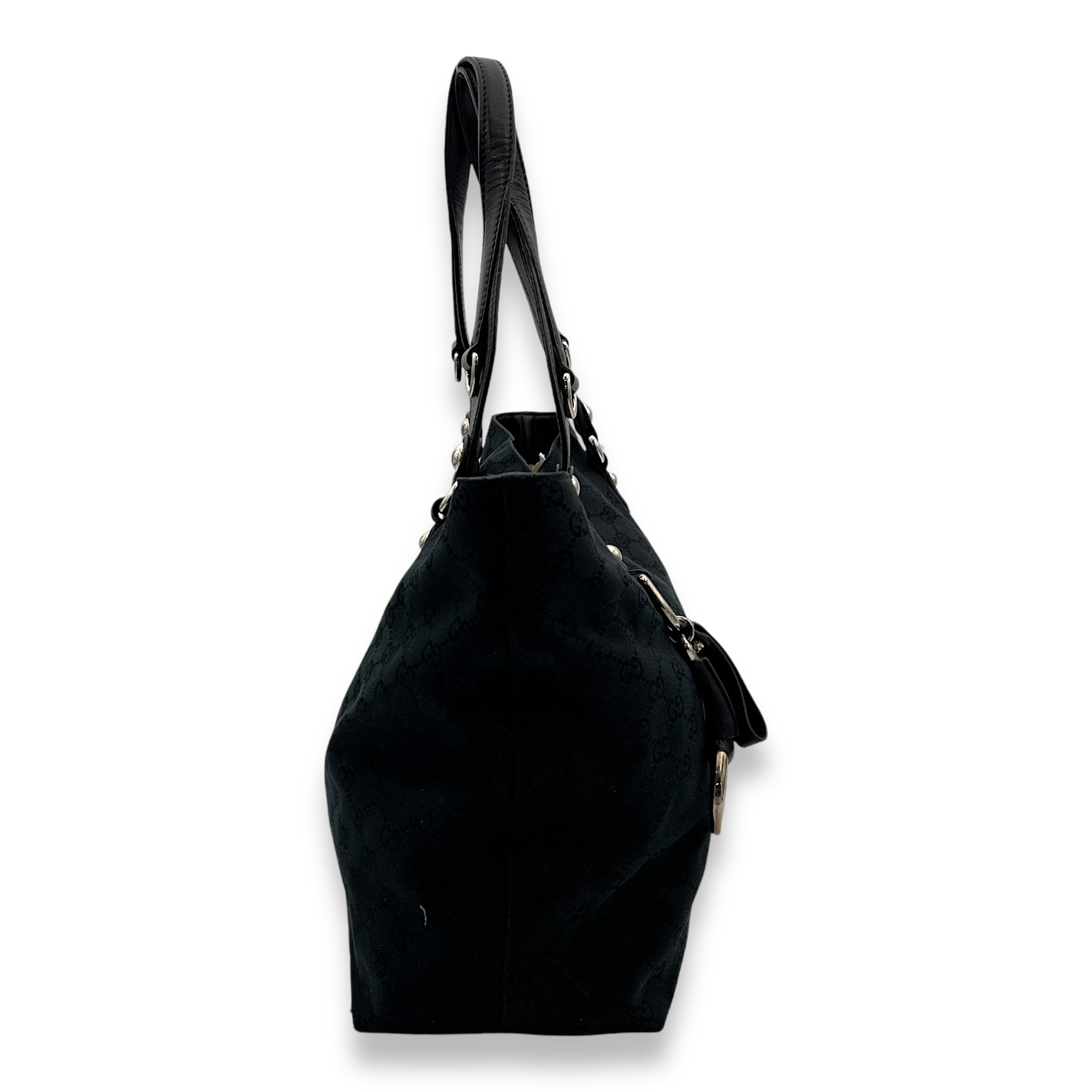 Others Tote Bag Black in Jacquard, Silver hardware