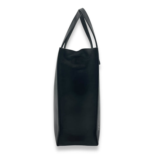 Bambi Black Tote Bag in Calfskin, Silver hardware