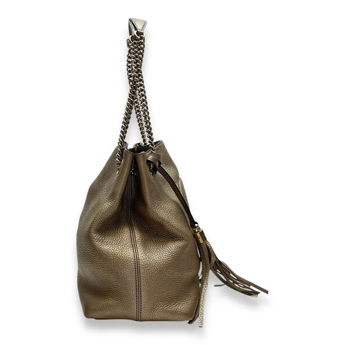 Soho Tote Bag Gold in Calfskin, Gold hardware