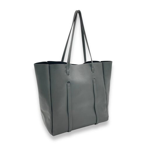 Everyday Tote Bag Grey in Calfskin, Silver hardware